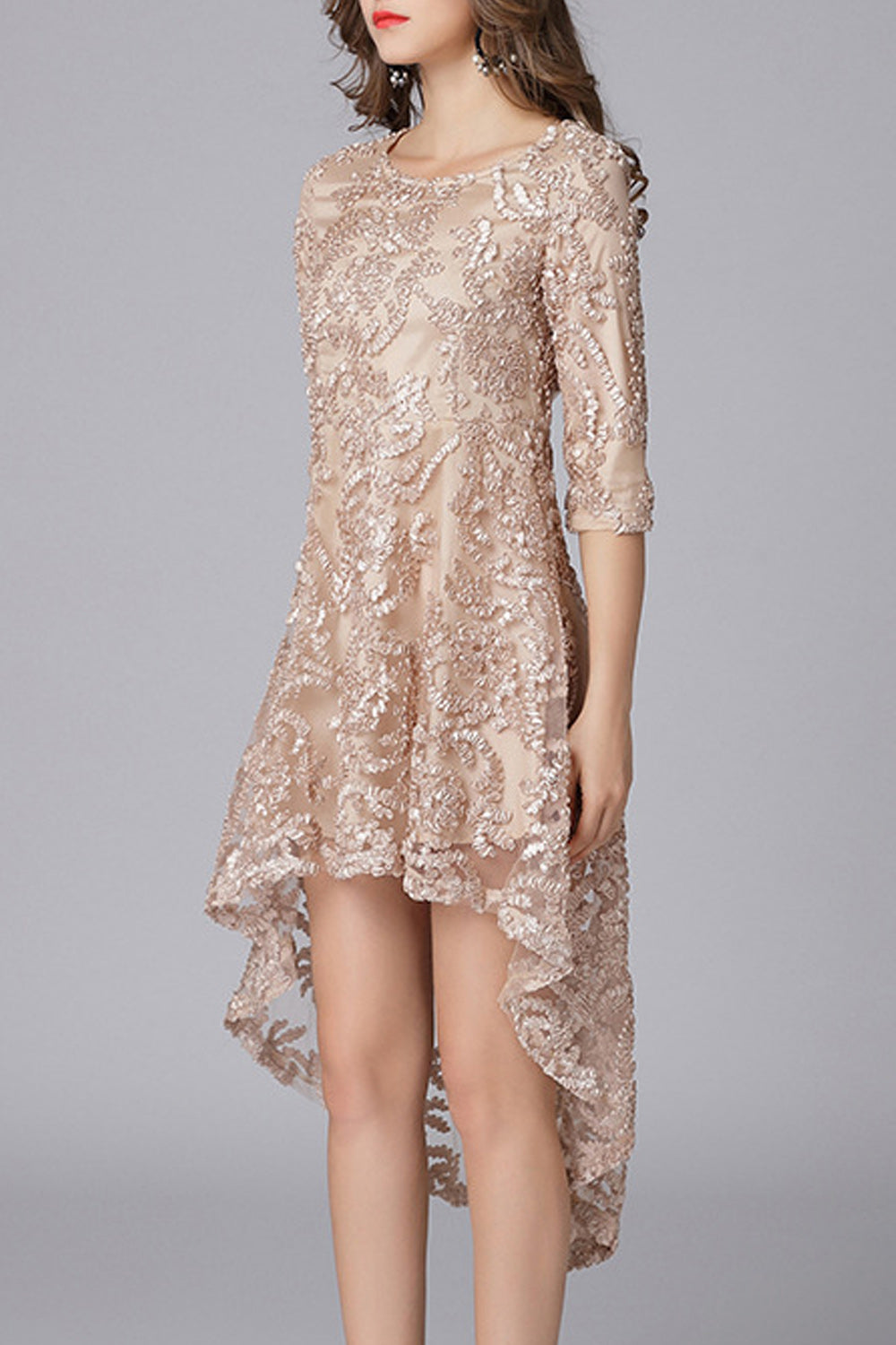 Women Elegant & Fashionable High Low Hem Skirt Dress