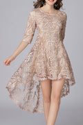 Women Elegant & Fashionable High Low Hem Skirt Dress