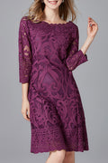 Women Flower Lace Knee Length Fashionable Dress