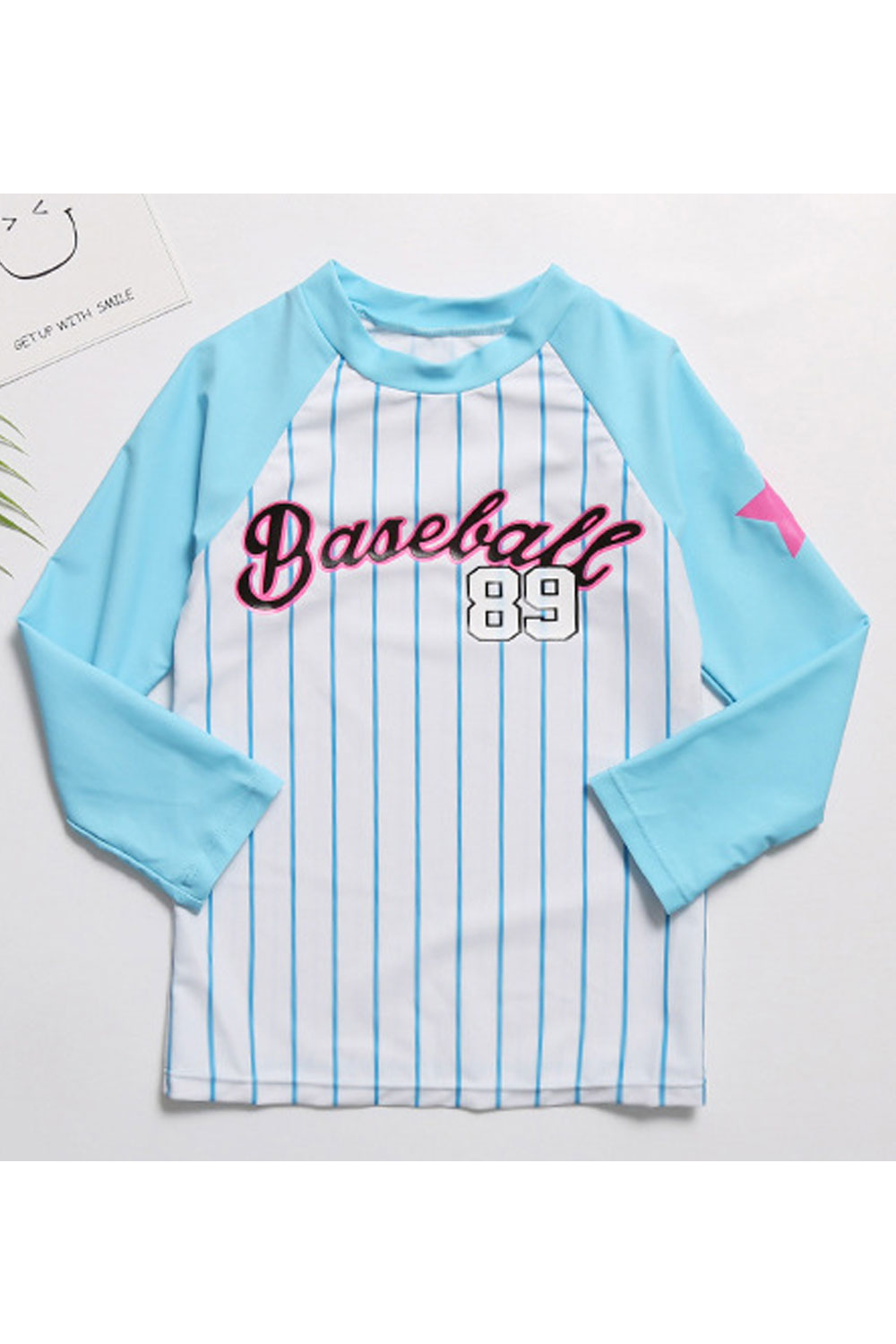 Baby Girls Letter Printed Long Sleeve Swimsuit