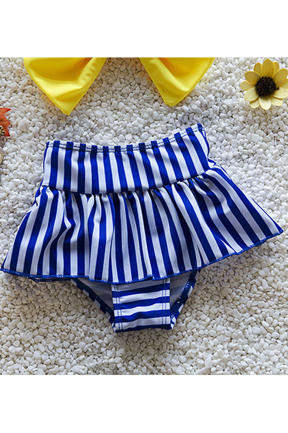 Baby Girls Bow Decorated Style Halter Neck Swimsuit Set