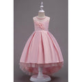 Kids Girls Flower Lace High Low Hem Dress