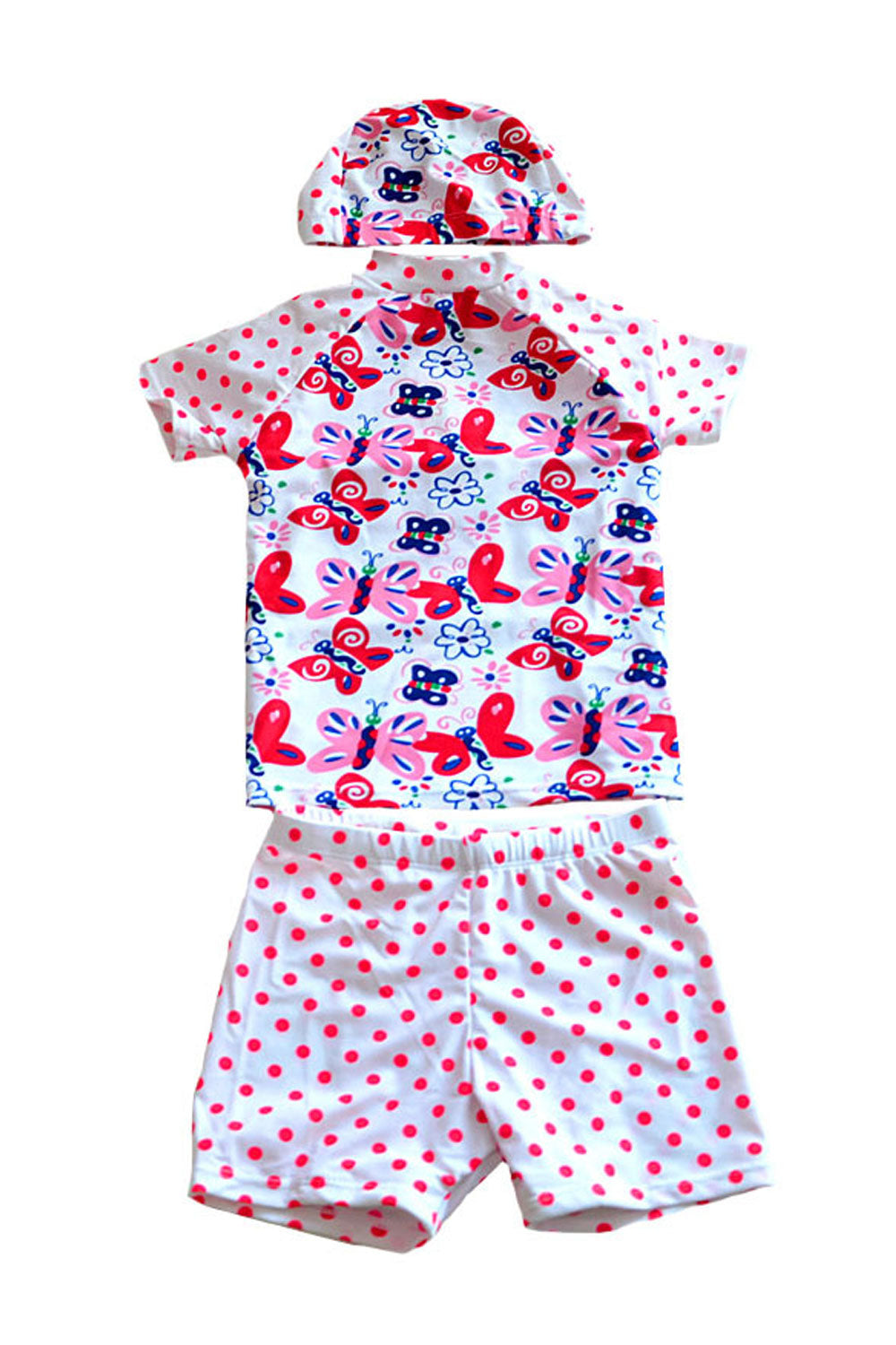 Baby Girls Butterfly Printed Short Sleeve Breathable Swimsuit