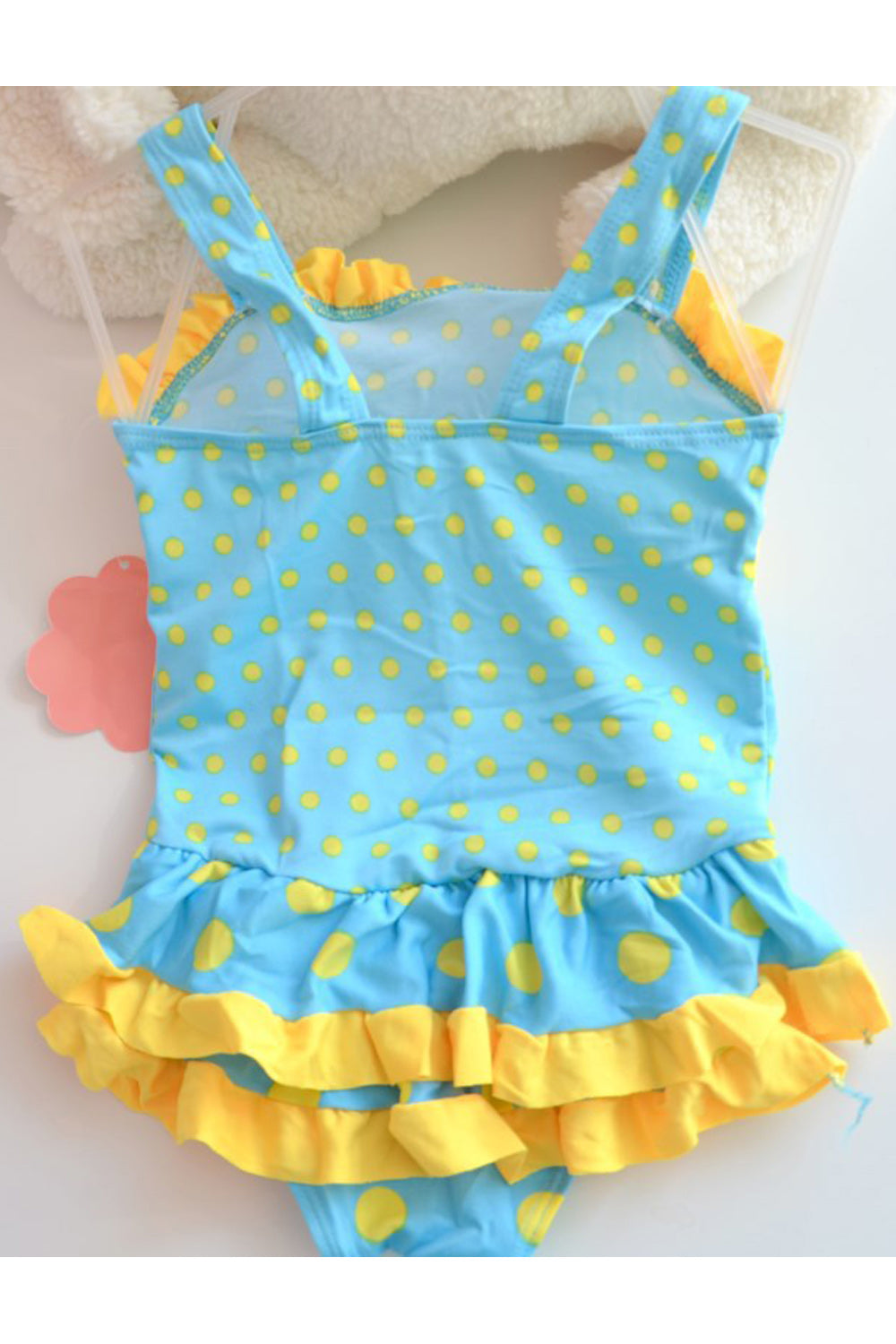 Baby Girls One Piece Polka Dot Ruffles Bottom Cute Swimwear