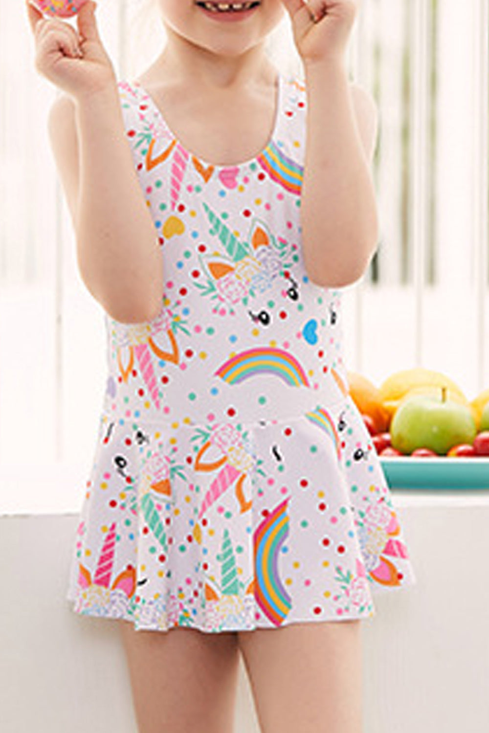 Baby Girls Cute Cartoon Printed One Piece Comfortable Swimwear