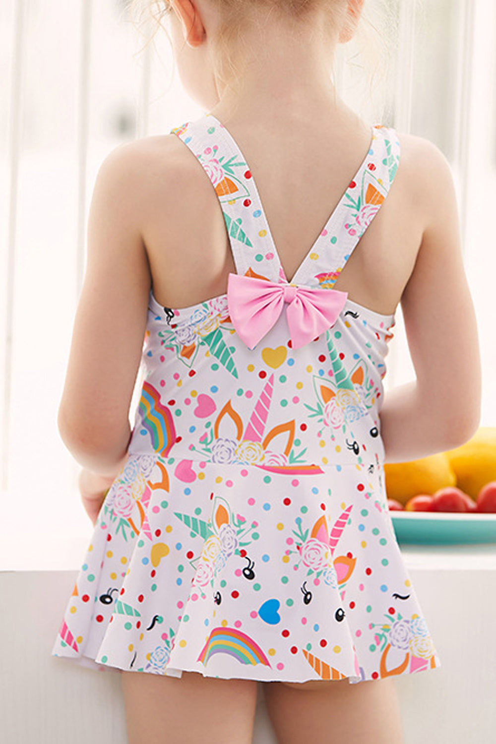 Baby Girls Cute Cartoon Printed One Piece Comfortable Swimwear