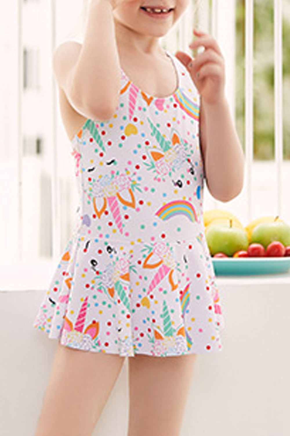 Baby Girls Cute Cartoon Printed One Piece Comfortable Swimwear