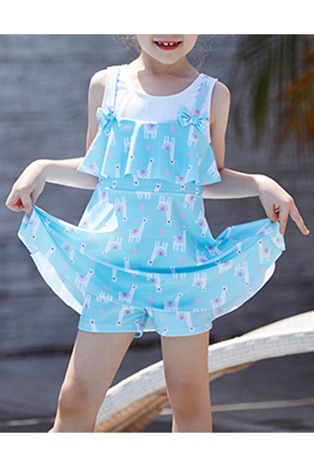 Baby Girls Elegant One Piece Printed Pattern Swimwear