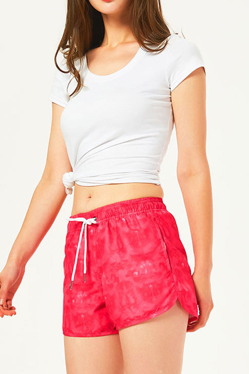 Women Colorful Dog Print Elastic Waist Summer Beach Short