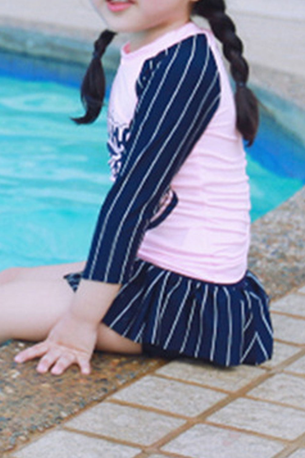 Toddler Girls Letter Printed Pattern Long sleeve Swimsuit