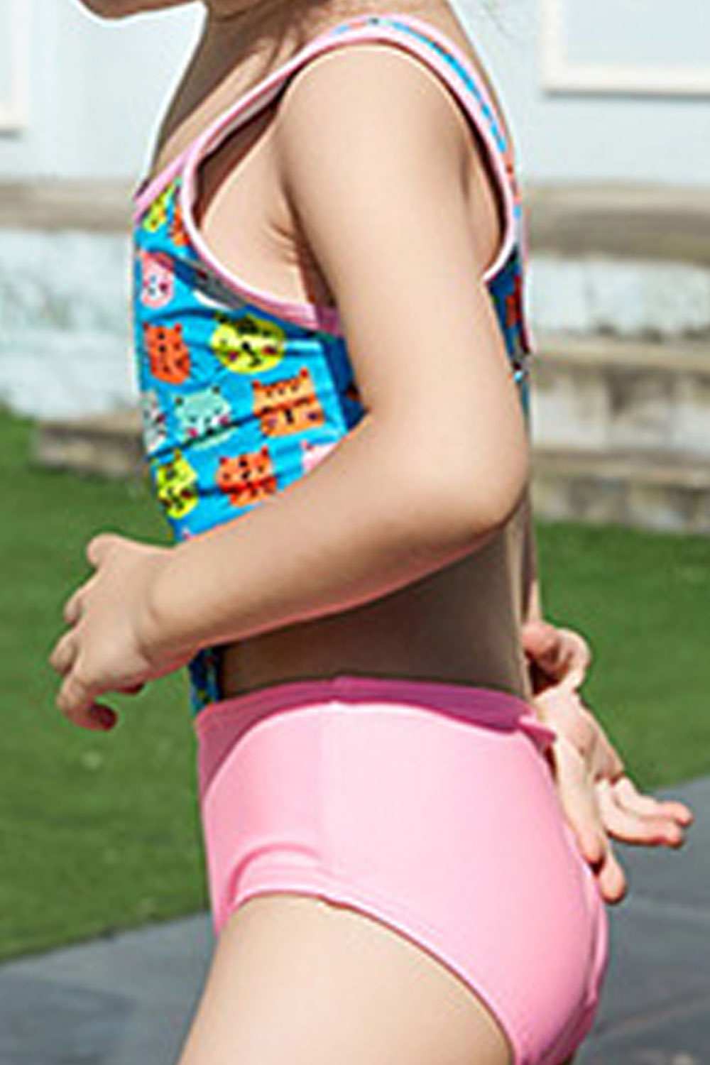 Toddler Girls Cat Printed One Piece Breathable Swimwear