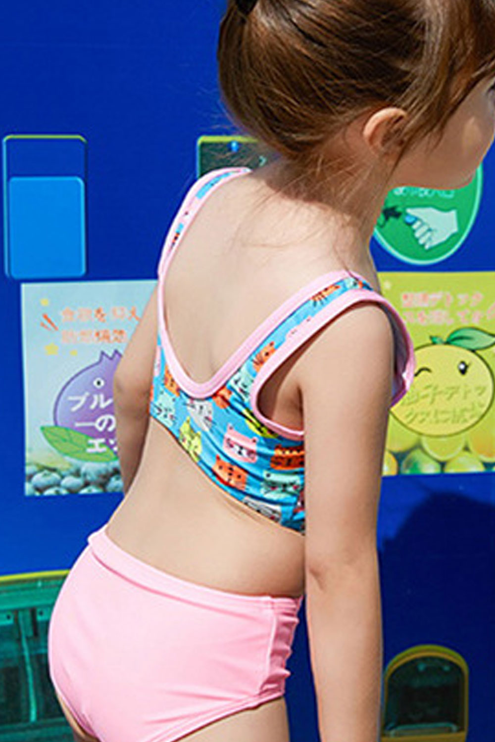 Toddler Girls Cat Printed One Piece Breathable Swimwear
