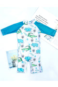 Baby Boys Flexible High Neck Cartoon Pattern One Piece Swimsuit