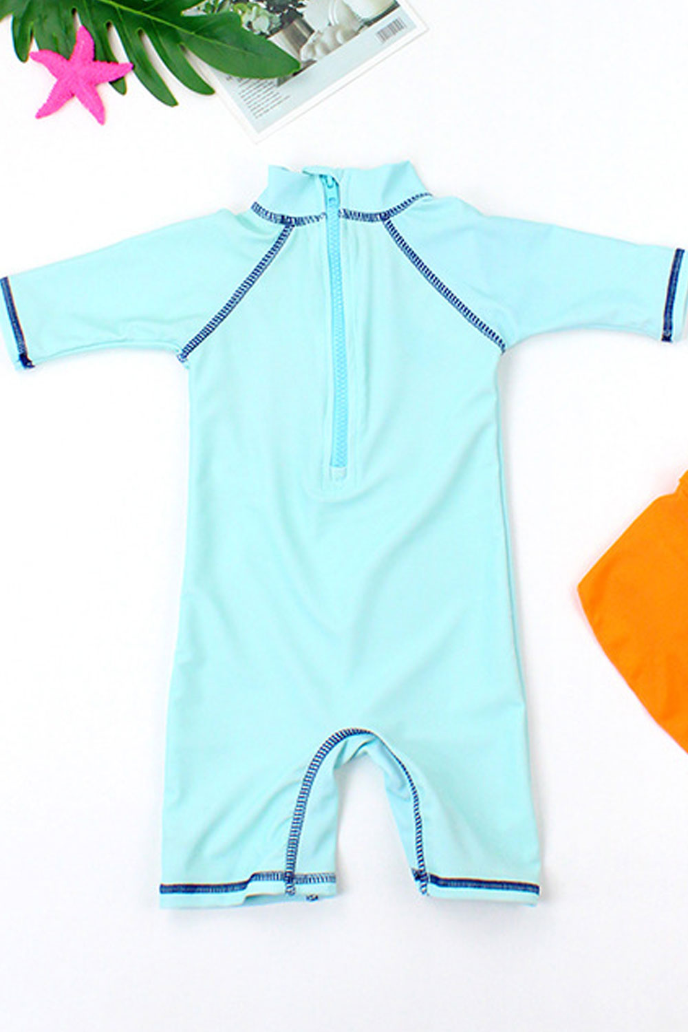 Toddler Boys Collar Neck Conjoined Swimwear