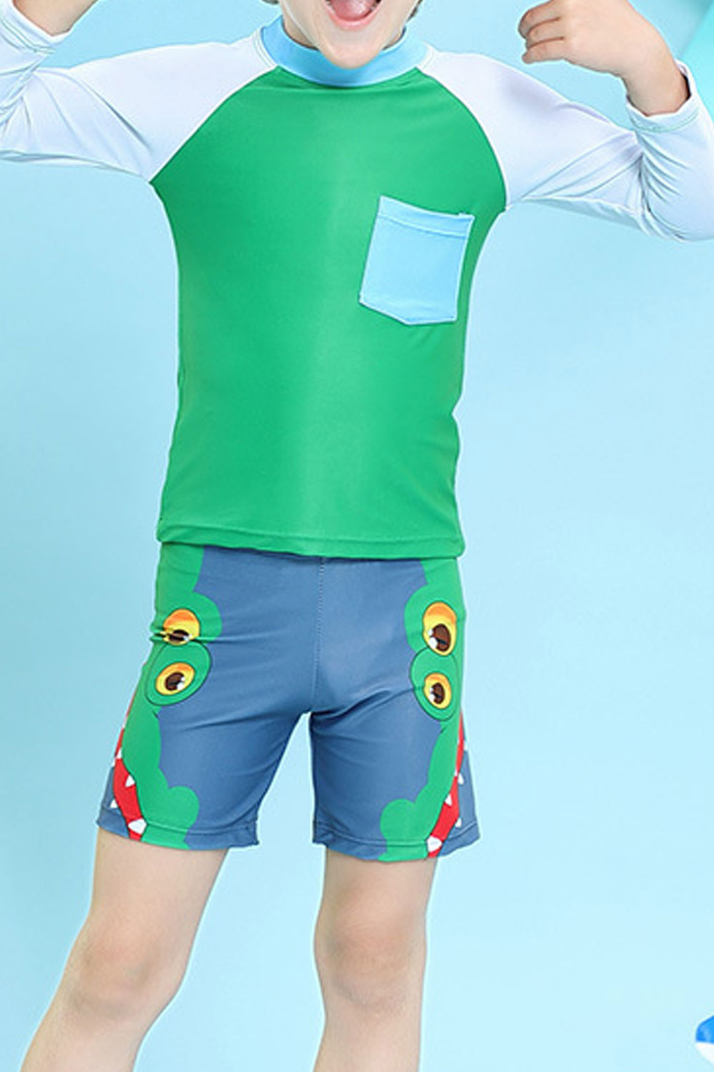 Toddler Boys Printing Crocodile Face Swimwear