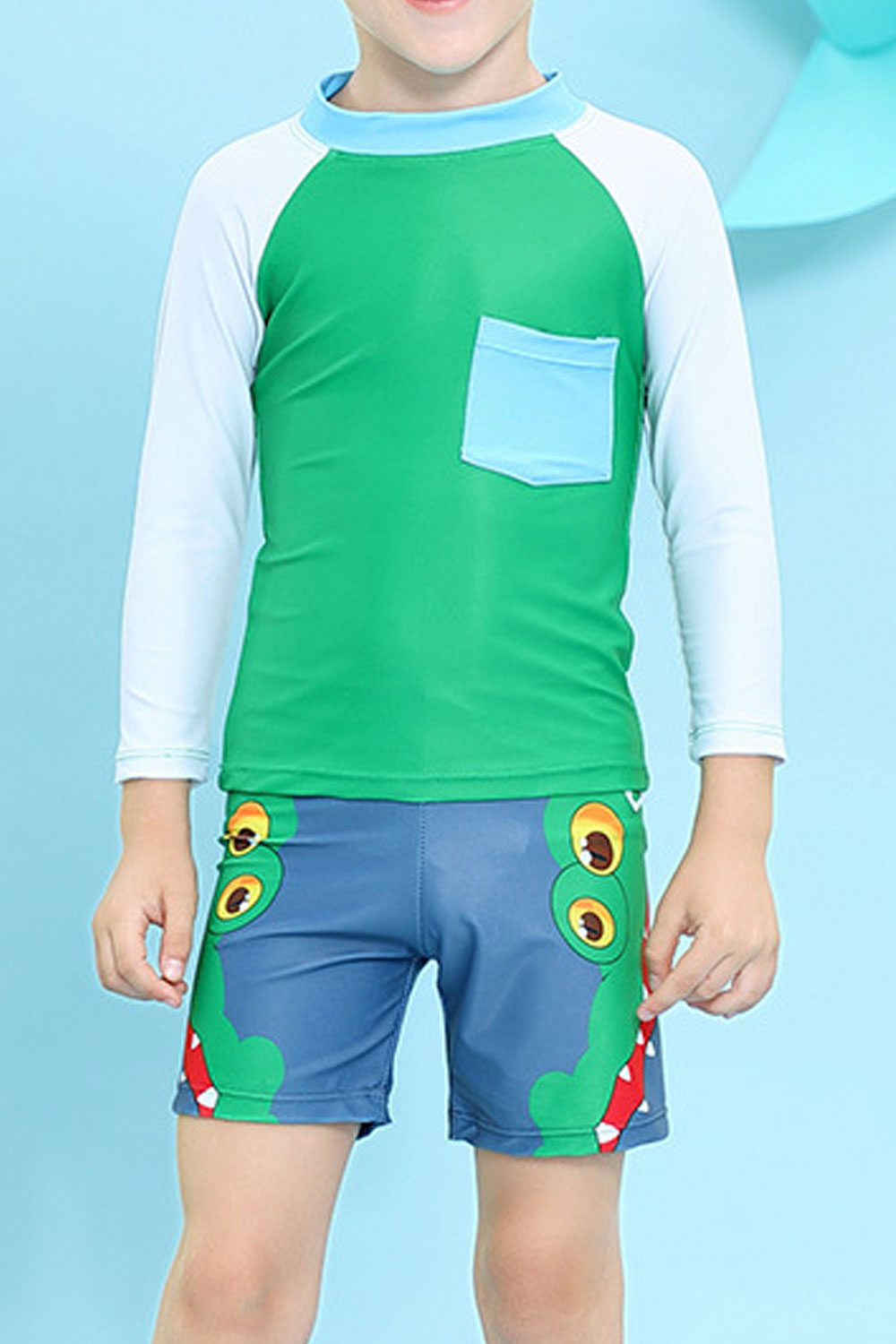 Toddler Boys Printing Crocodile Face Swimwear