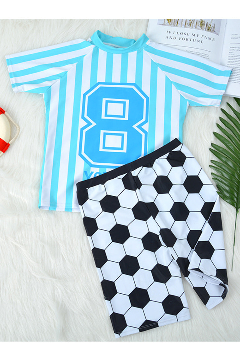 Baby Toddler Two Piece Printed Football Swimwear