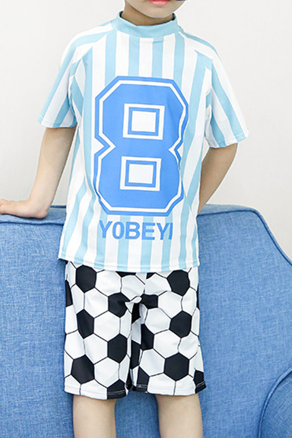 Baby Toddler Two Piece Printed Football Swimwear