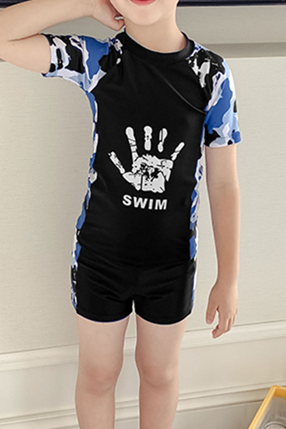 Baby Toddler Round Neck Short Sleeves Swimwear