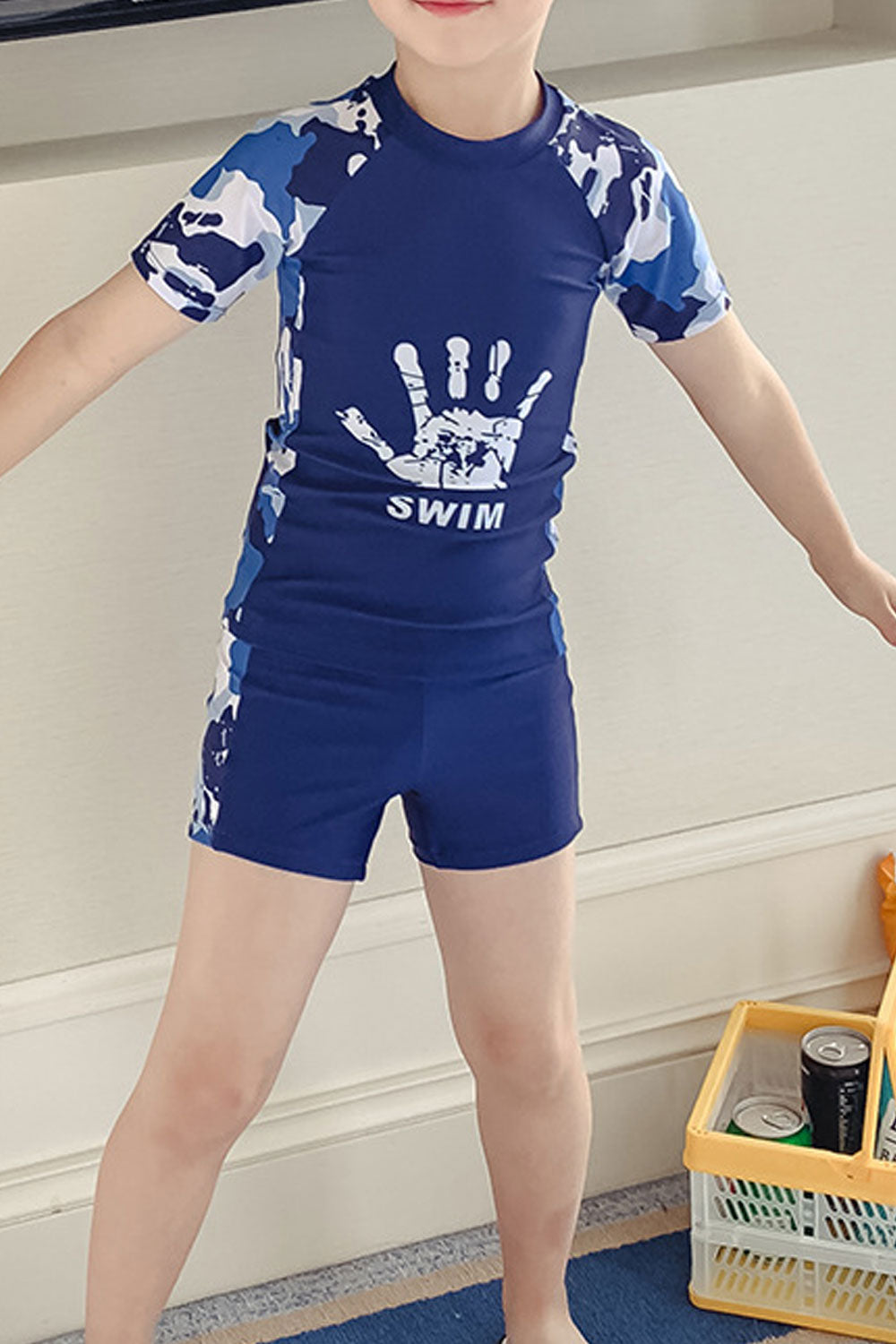 Baby Toddler Round Neck Short Sleeves Swimwear
