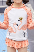 Kids Baby Girls Swan Printings Swimwear