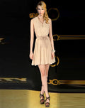 Women's Sleeveless V-Neck Pleated Dress