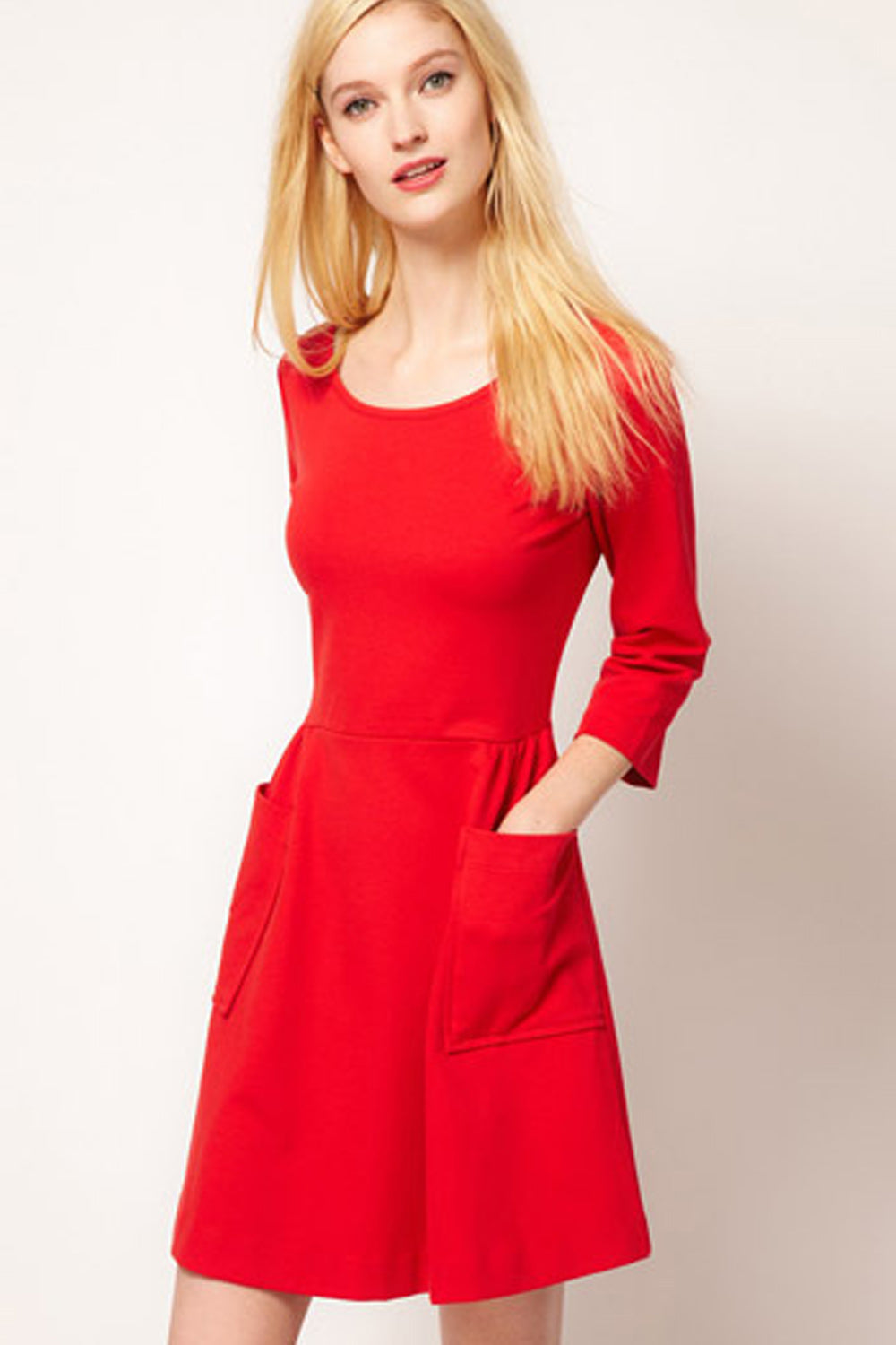 Women Autumn Fashion A-Line Mini Skirt Dress Red