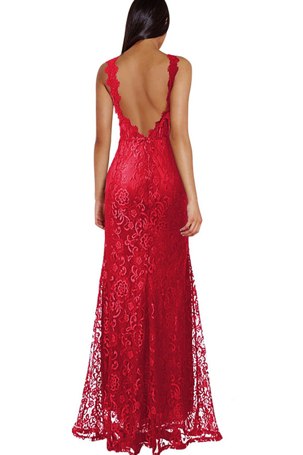 Women Special Occasion Lace Dress Red