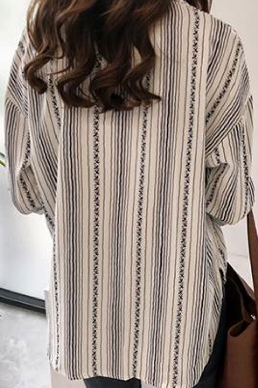Women Loose One Pocket Button Down Casual Shirt