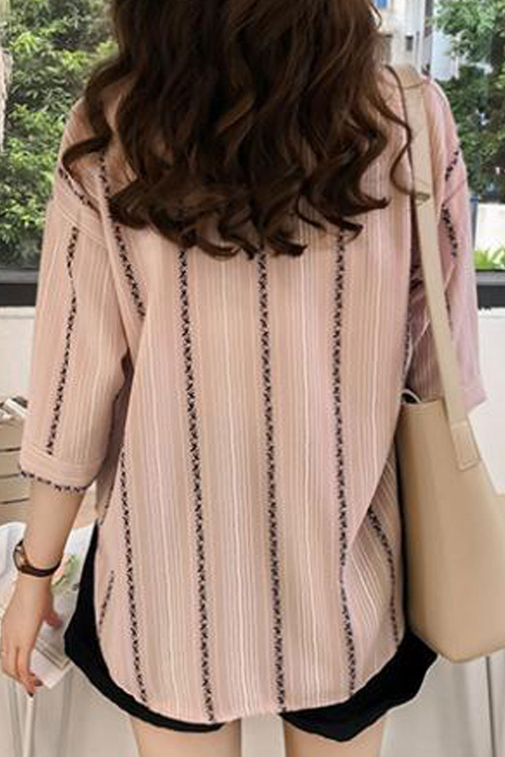 Women Loose One Pocket Button Down Casual Shirt