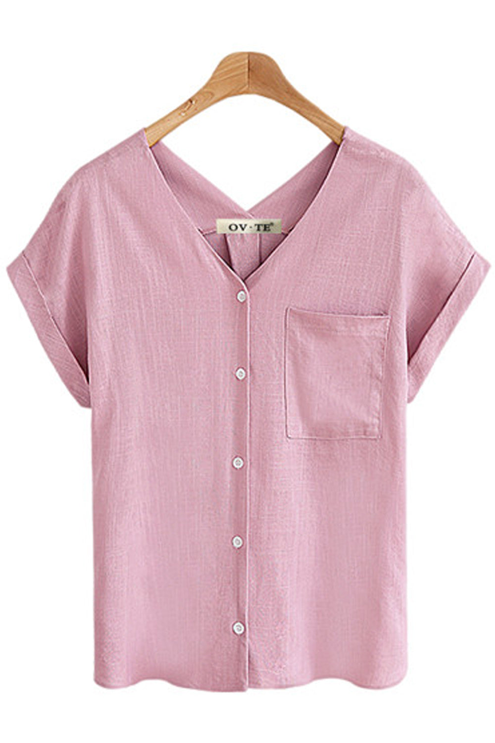 Women Casual Relaxing Button Down Loose Shirt