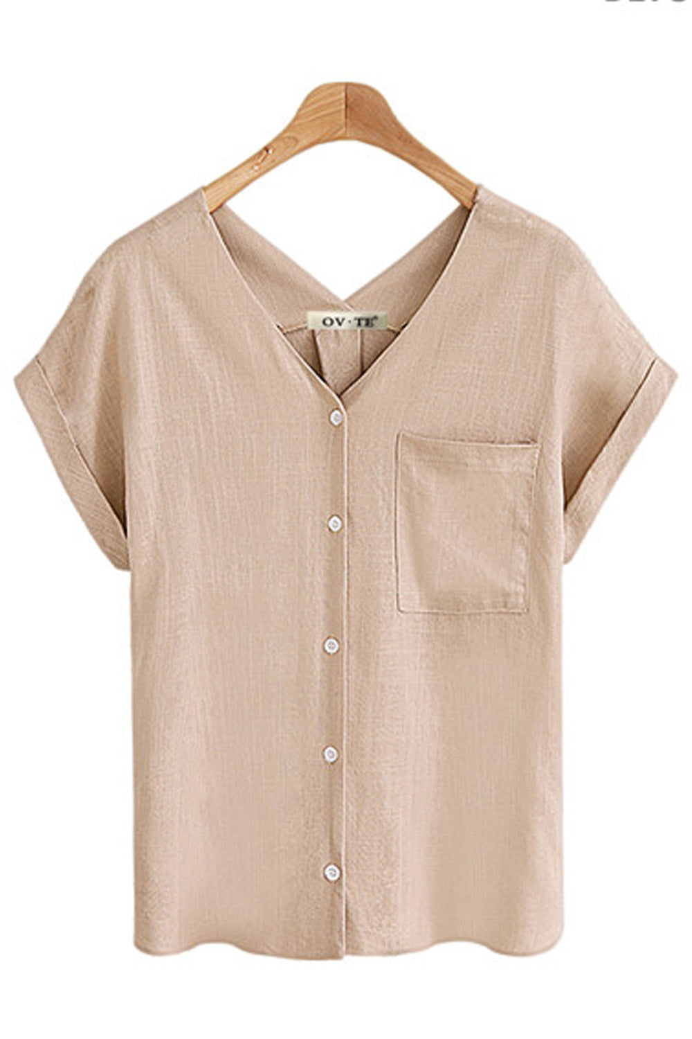 Women Casual Relaxing Button Down Loose Shirt