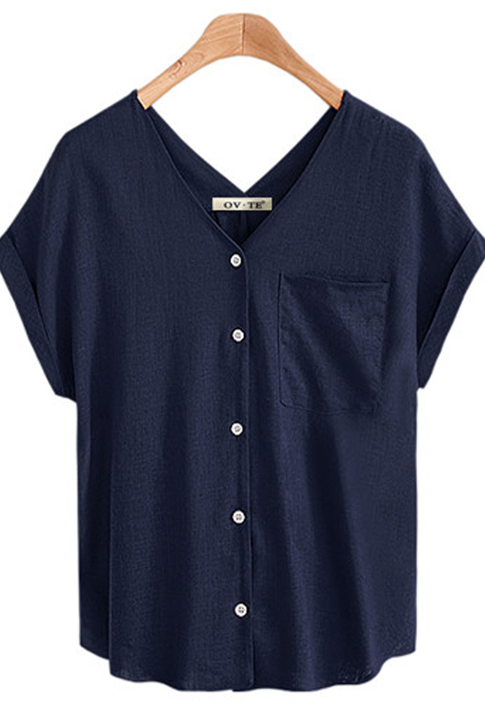 Women Casual Relaxing Button Down Loose Shirt