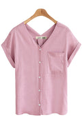 Women Casual Relaxing Button Down Loose Shirt