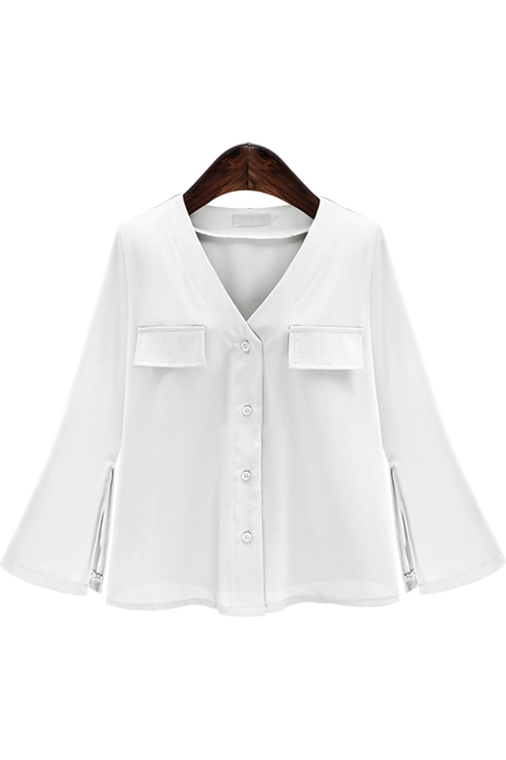 Women V-Neck Button Down Stylish Summer Shirt