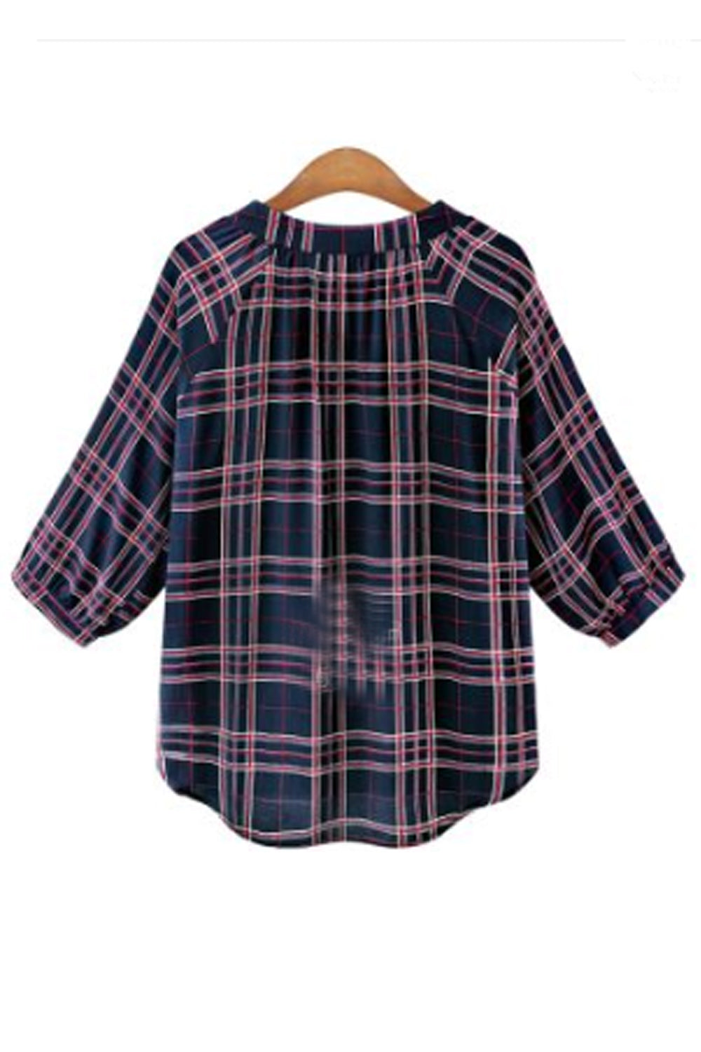 Women Small Collar Neck Stripes Shirt