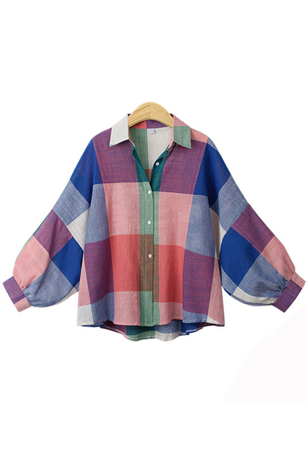 Women Long Loose Sleeve Button Closure Shirt