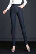 Women Elastic Waist Slim Jeans