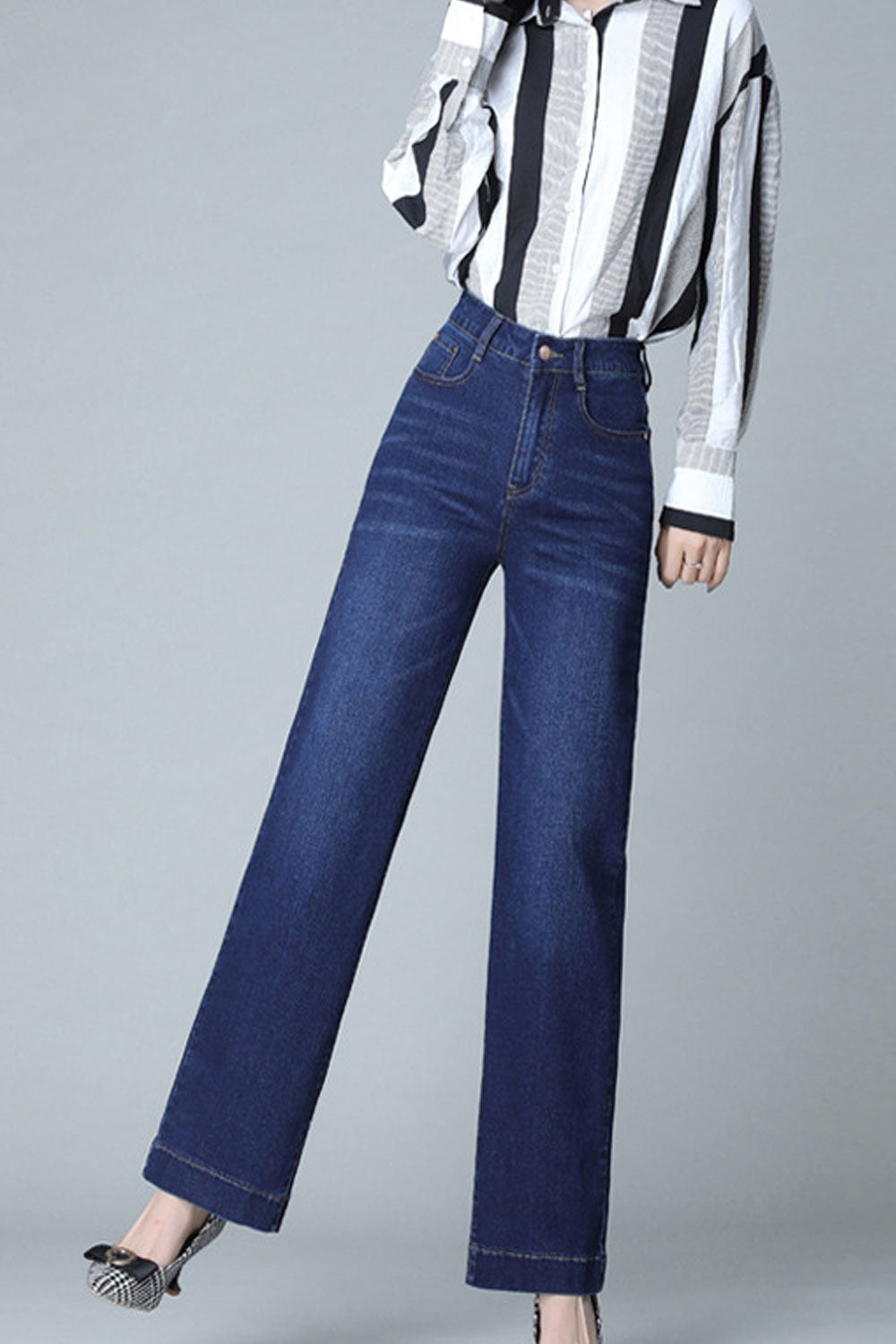 Women Fit Bottom Straight Stylish Jeans