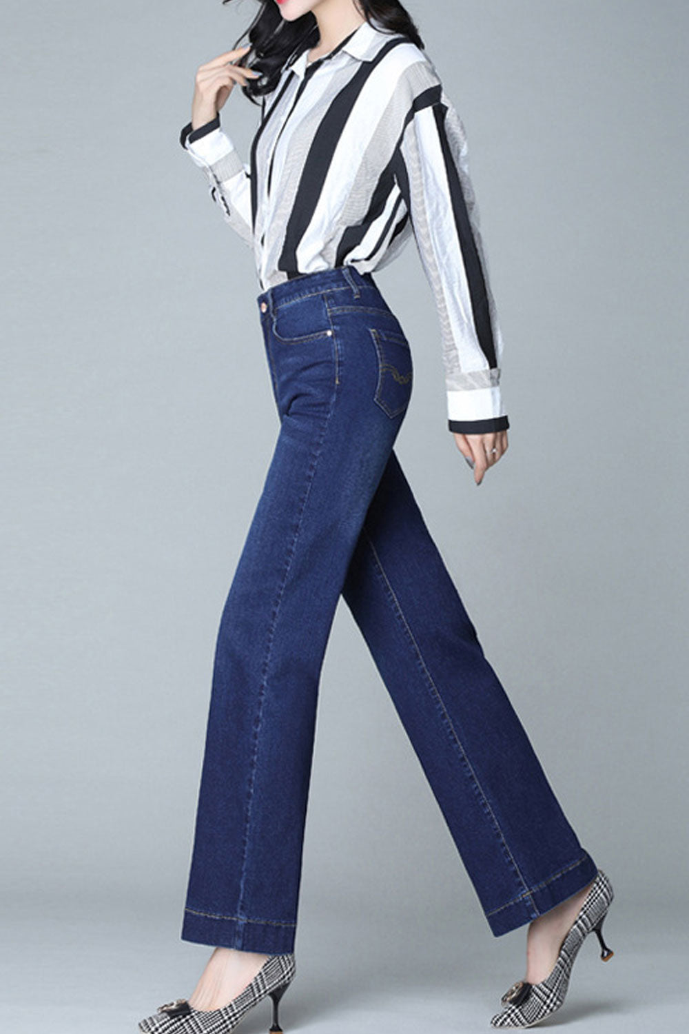 Women Fit Bottom Straight Stylish Jeans