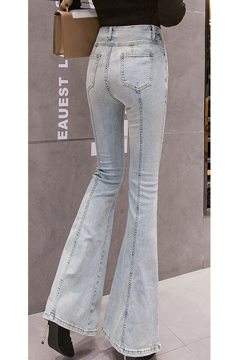 Women Bell Bottom Long Jeans