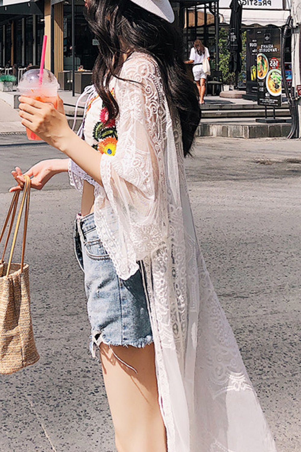 Women Beautiful Hollow Embroidered Breathable Beach Cover-Up