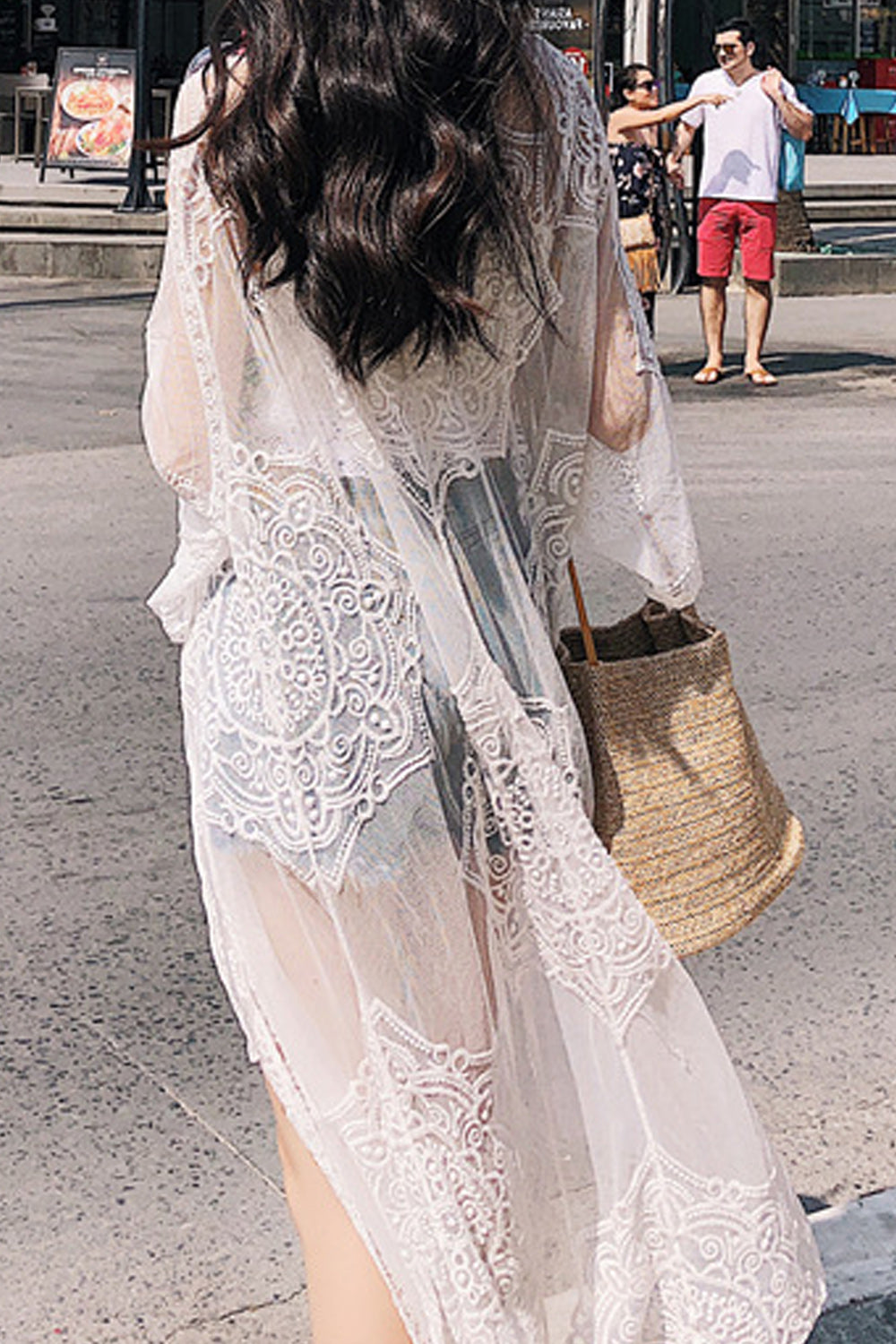 Women Breathable Thin Solid Colored Beach Cover-Up