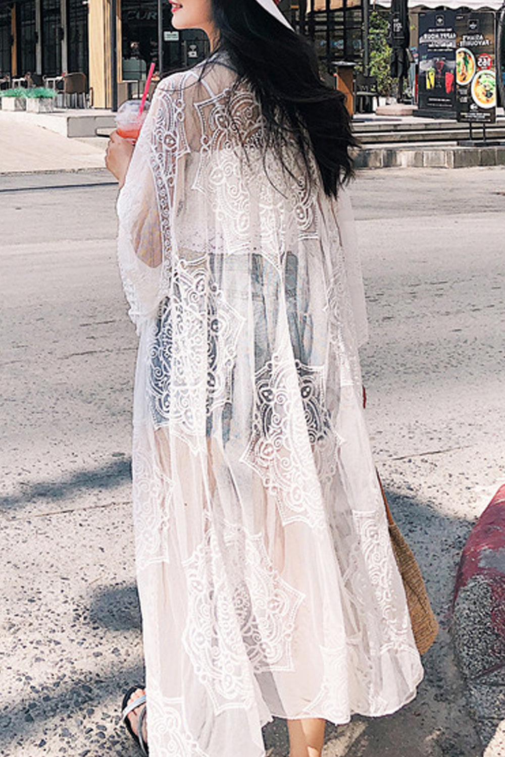 Women Breathable Thin Solid Colored Beach Cover-Up