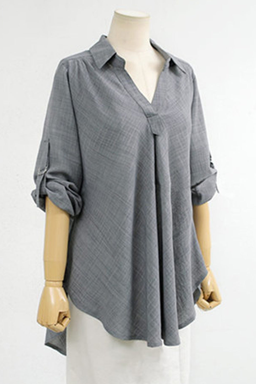 Women Collar Neck Loose Summer Shirt