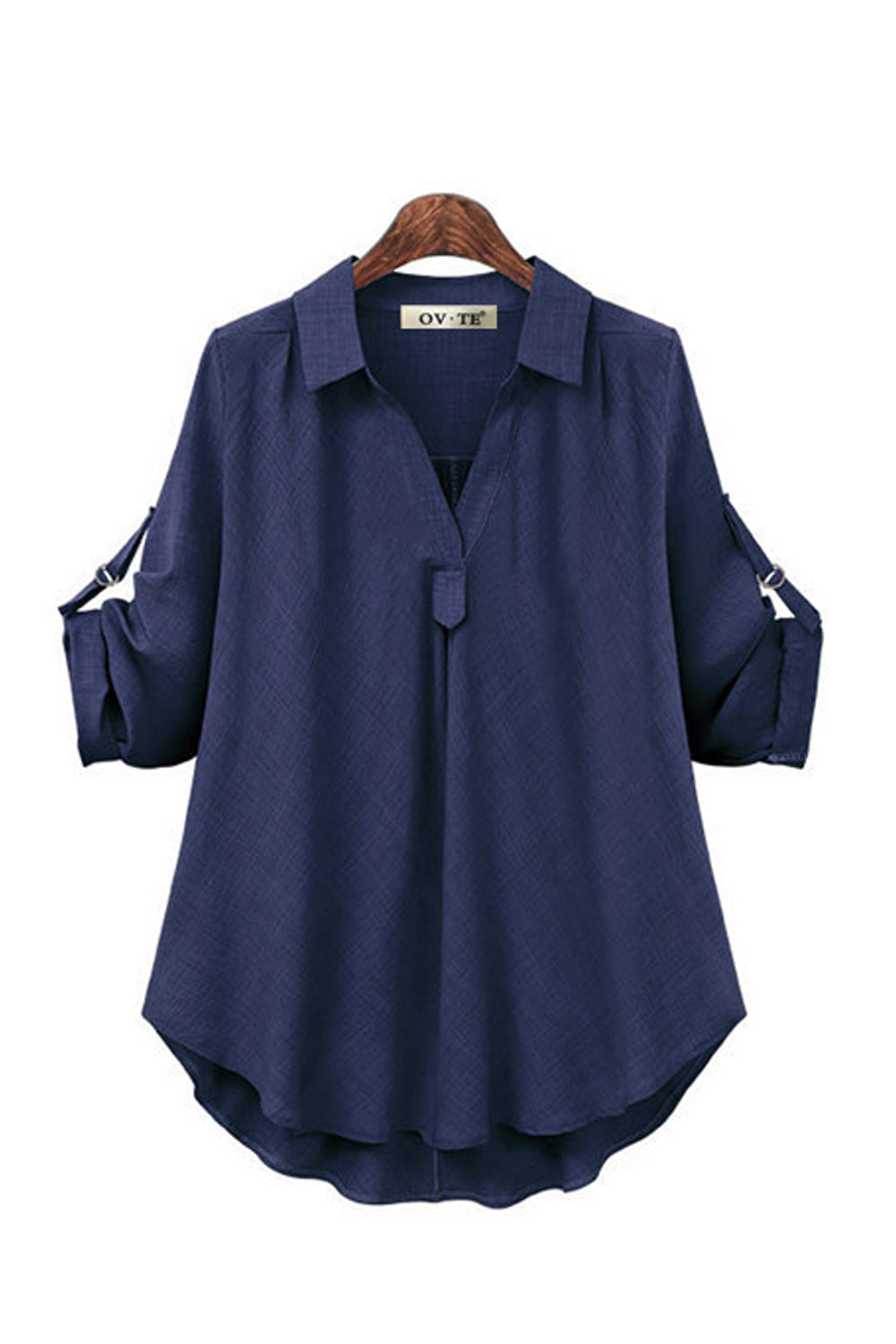 Women Collar Neck Loose Summer Shirt