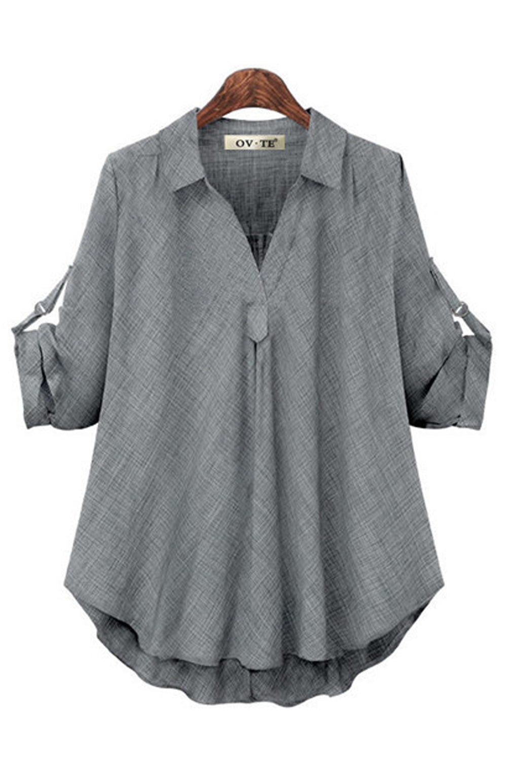 Women Collar Neck Loose Summer Shirt