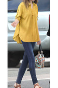 Women Collar Neck Loose Summer Shirt