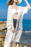 Women Loose Fit Long Sleeve Seaside Cover-Up