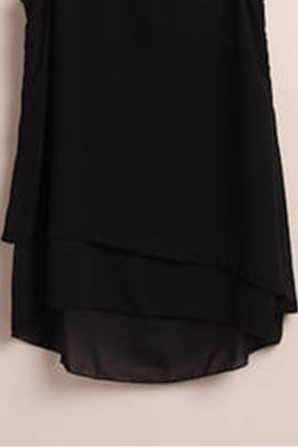 Women Summer Sleeveless Irregular Hem Casual Top Black